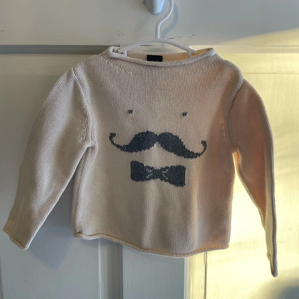 Baby Gap Sweater with‎ Mustache and Bow Tie Design